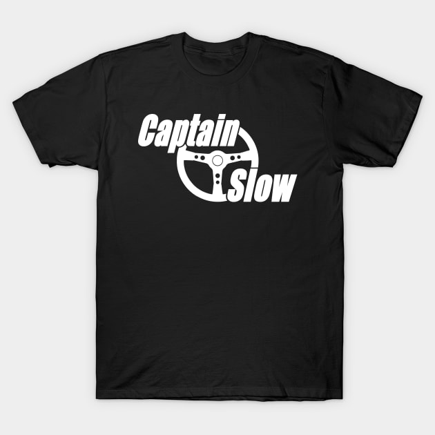 Captain Slow classic logo (white) T-Shirt by jaagdesign